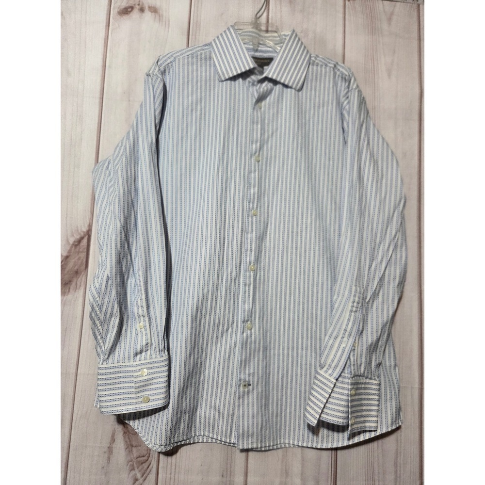 Banana Republic Mens XL Blue White Striped Button Down Shirt Long Sleeve